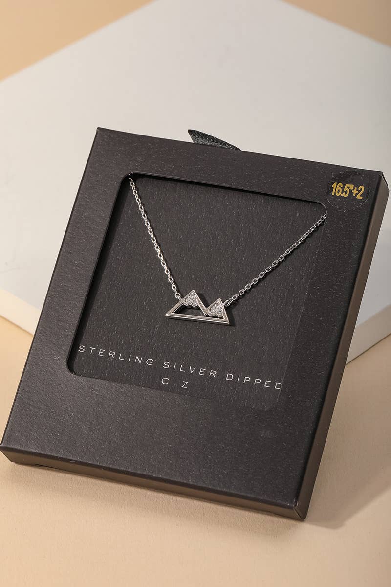 Secret Box Gold Dipped Mountain Pendant Necklace