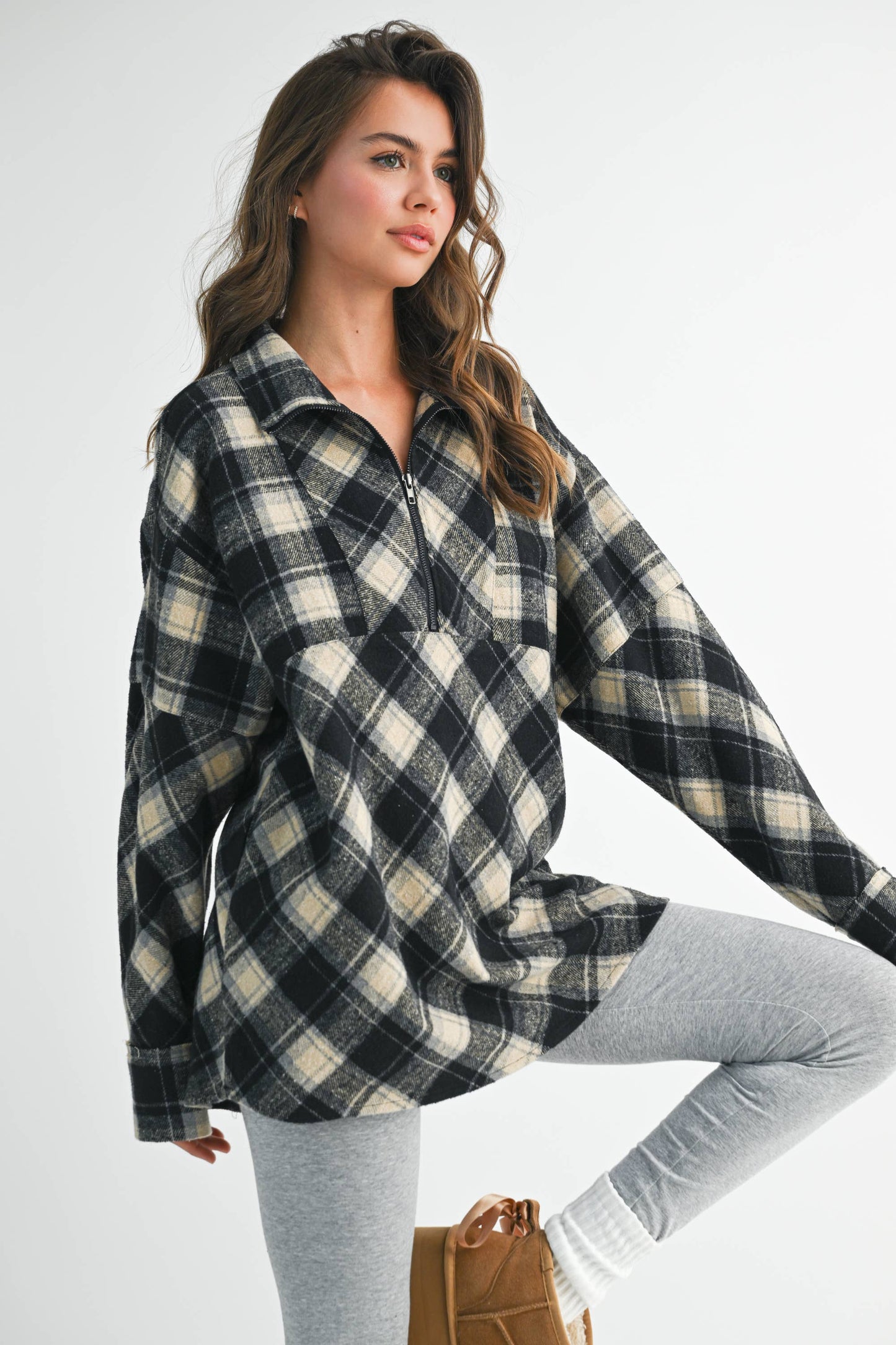 Mya Plaid Pullover