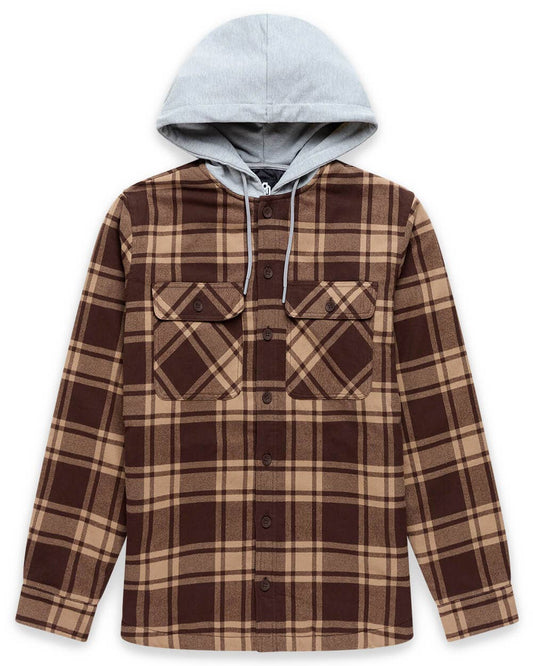 Men's Hooded Flannel Zip-Up Shirt Jacket