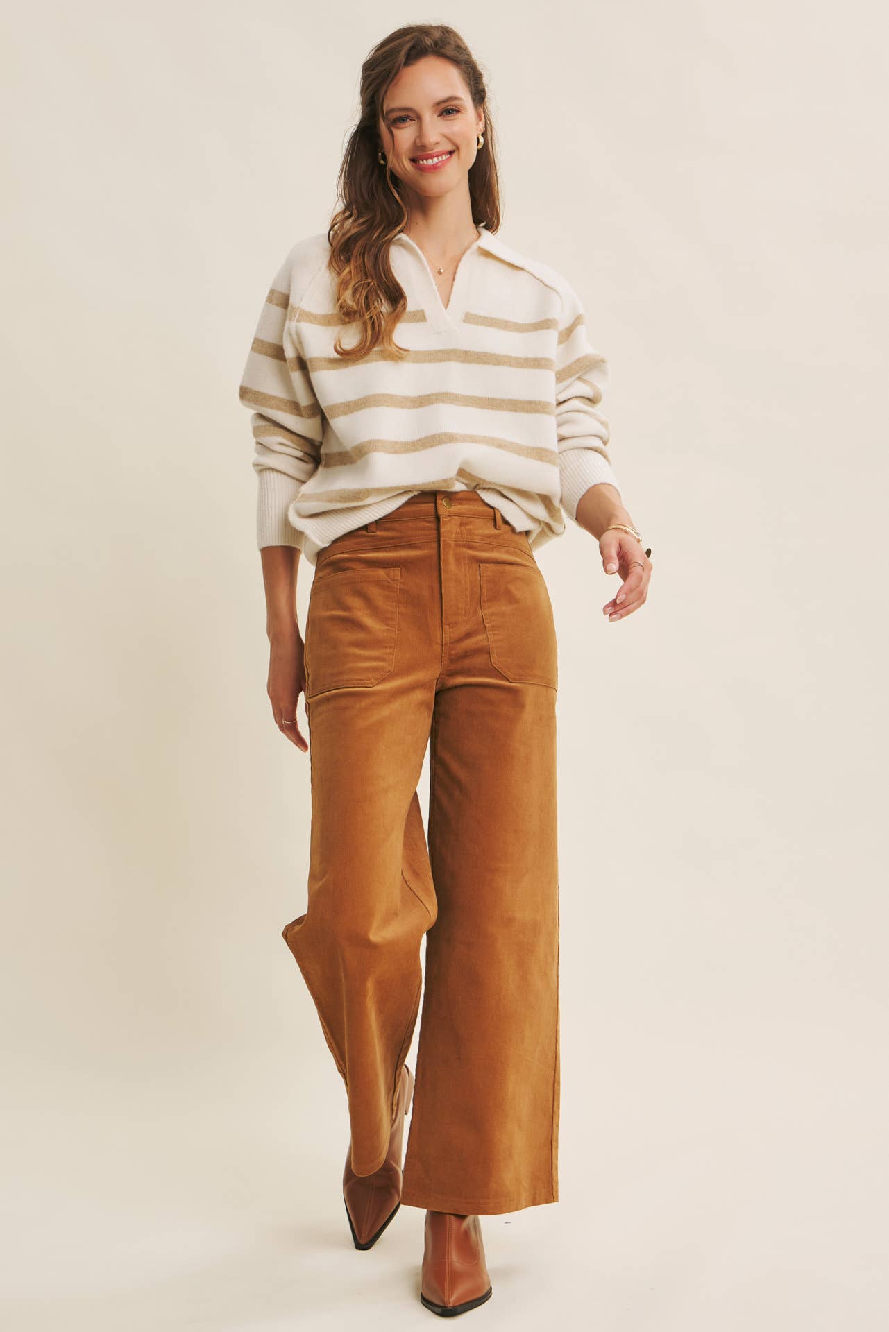 Chic Corduroy Wide-Leg Pants