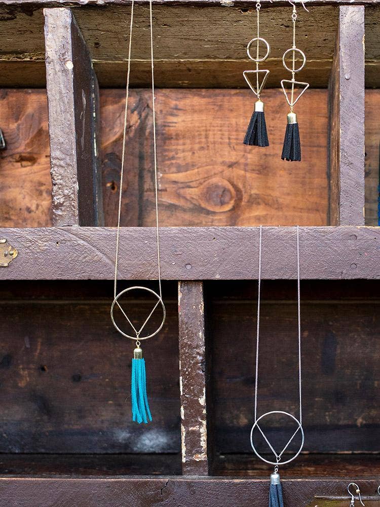 Ellaria Tassel Necklace Turquoise