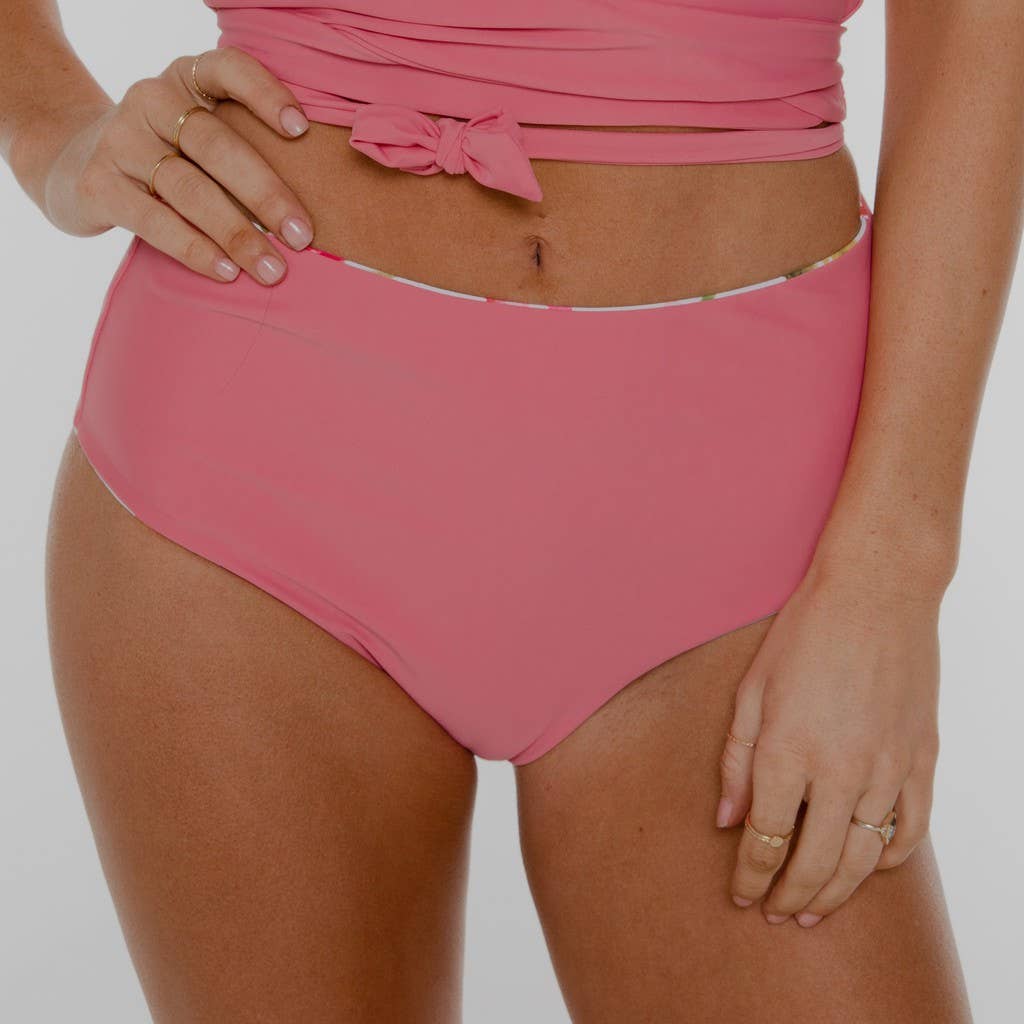 Pink/Pink Floral Reversible Mid Rise Bottoms