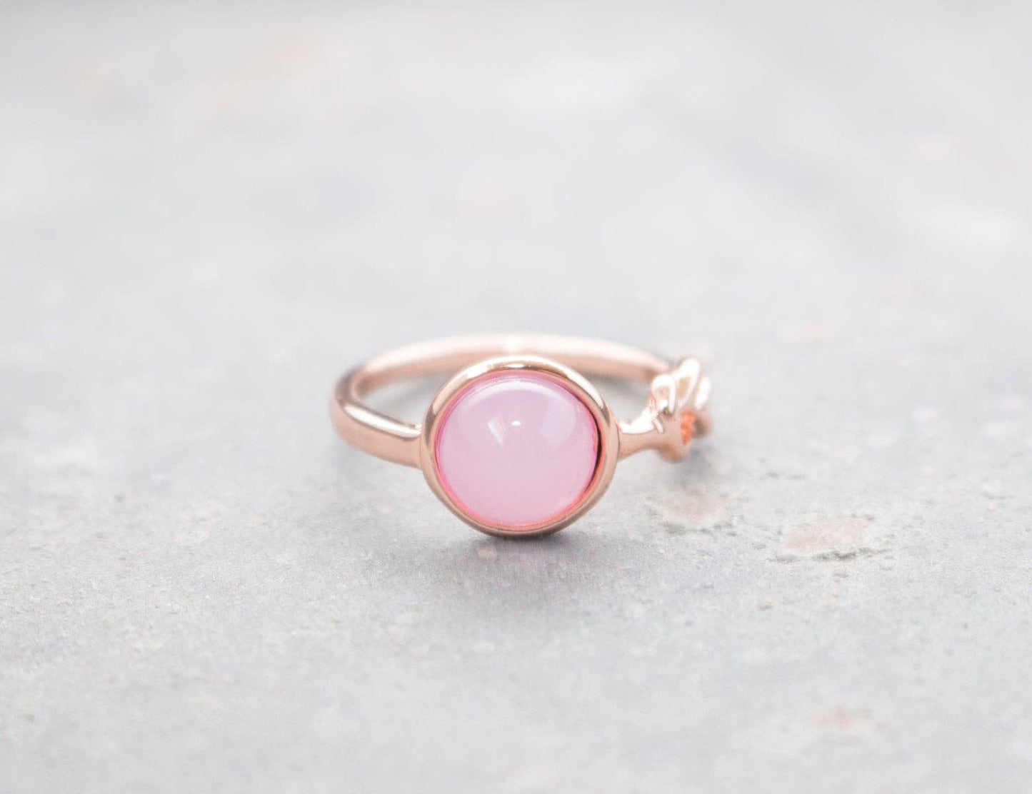 Rose Gold Pink Opal Ring