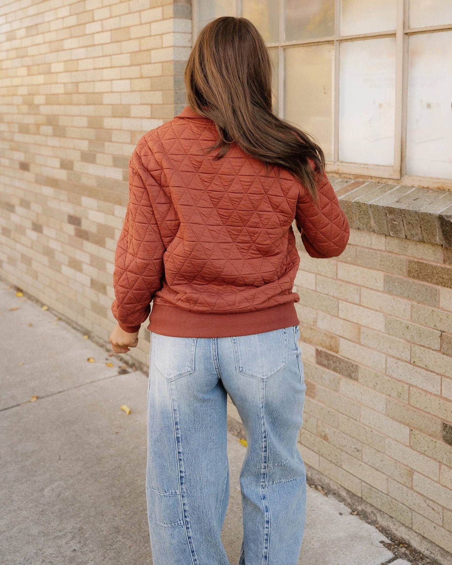 Quilted Pullover Sweatshirt