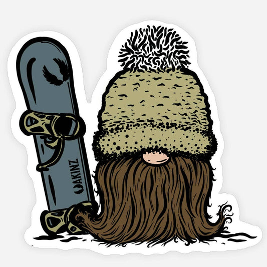Go Big or Go Gnome Snowboard Sticker