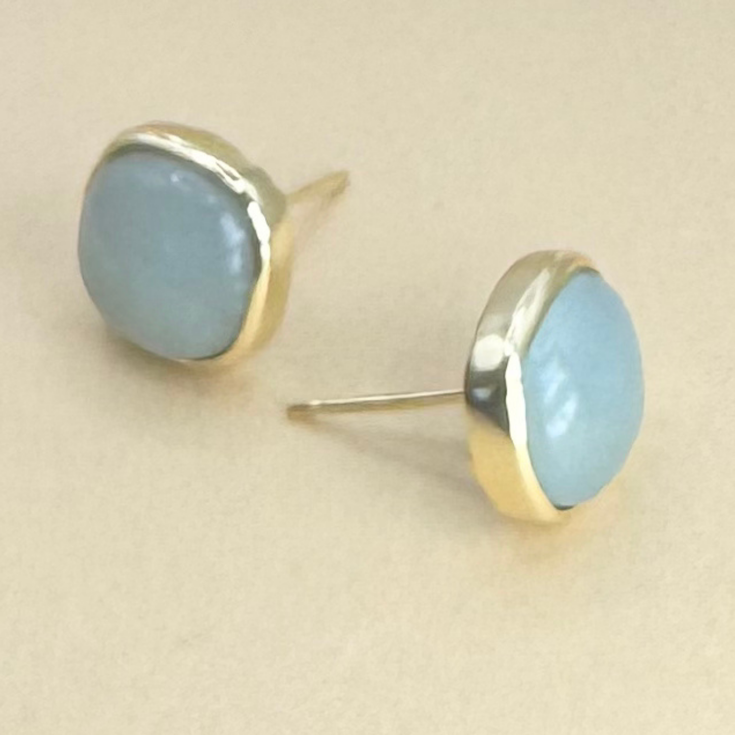 Aquamarine Square Earrings
