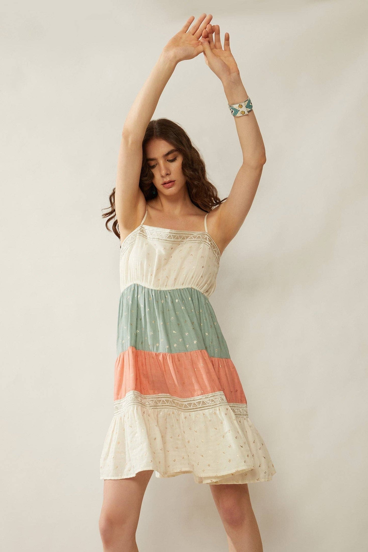 Color Stripe Babydoll Dress