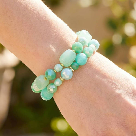 Crystal Bead Stretch Bracelet Set