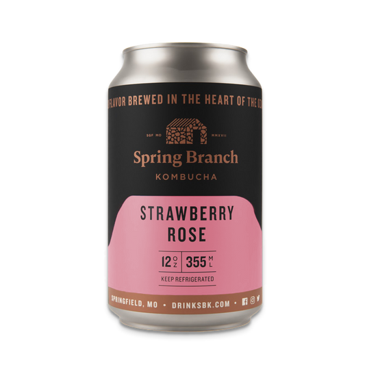 Strawberry Rose Kombucha, 12 oz