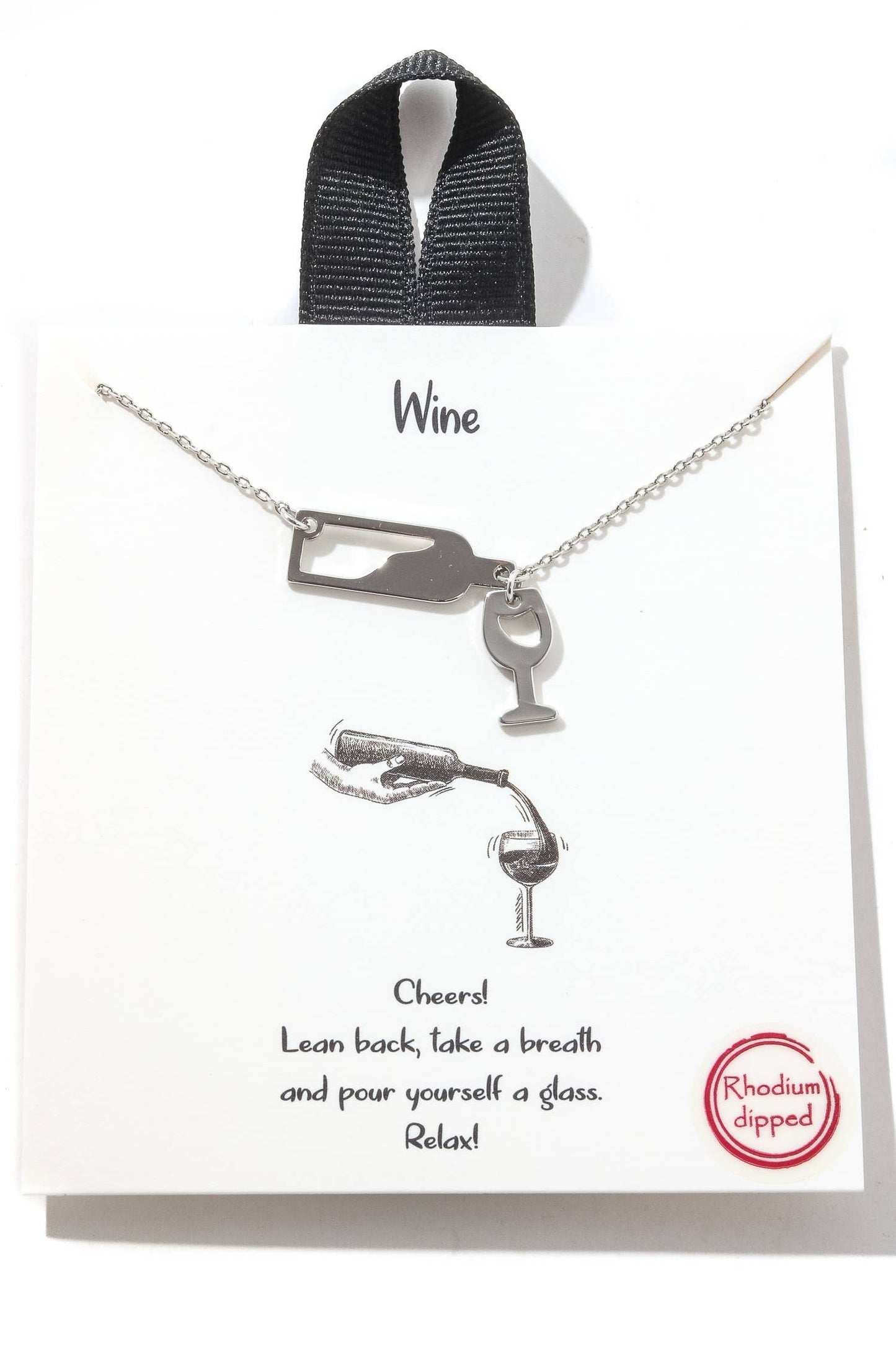 Gold Dipped Wine Bottle Charm Necklace