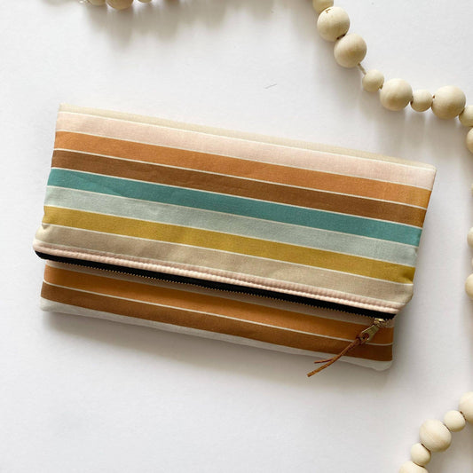 Oversized clutch bag in indybloom boho stripe
