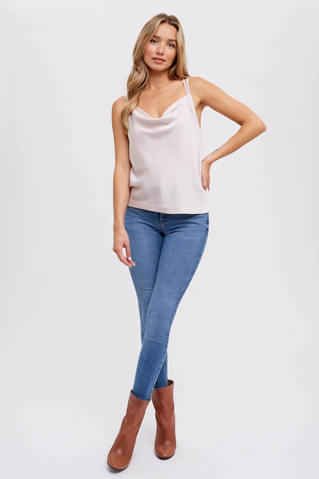 Silky Cowl Neck Cami