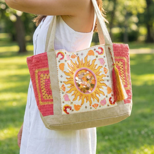 Sequin Sun Tote Bag