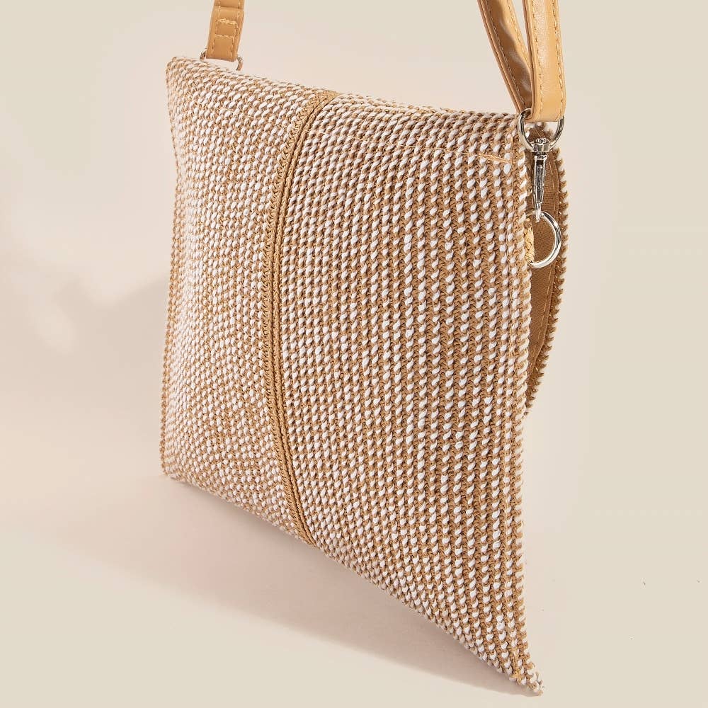 Two Tone Woven Envelope Clutch