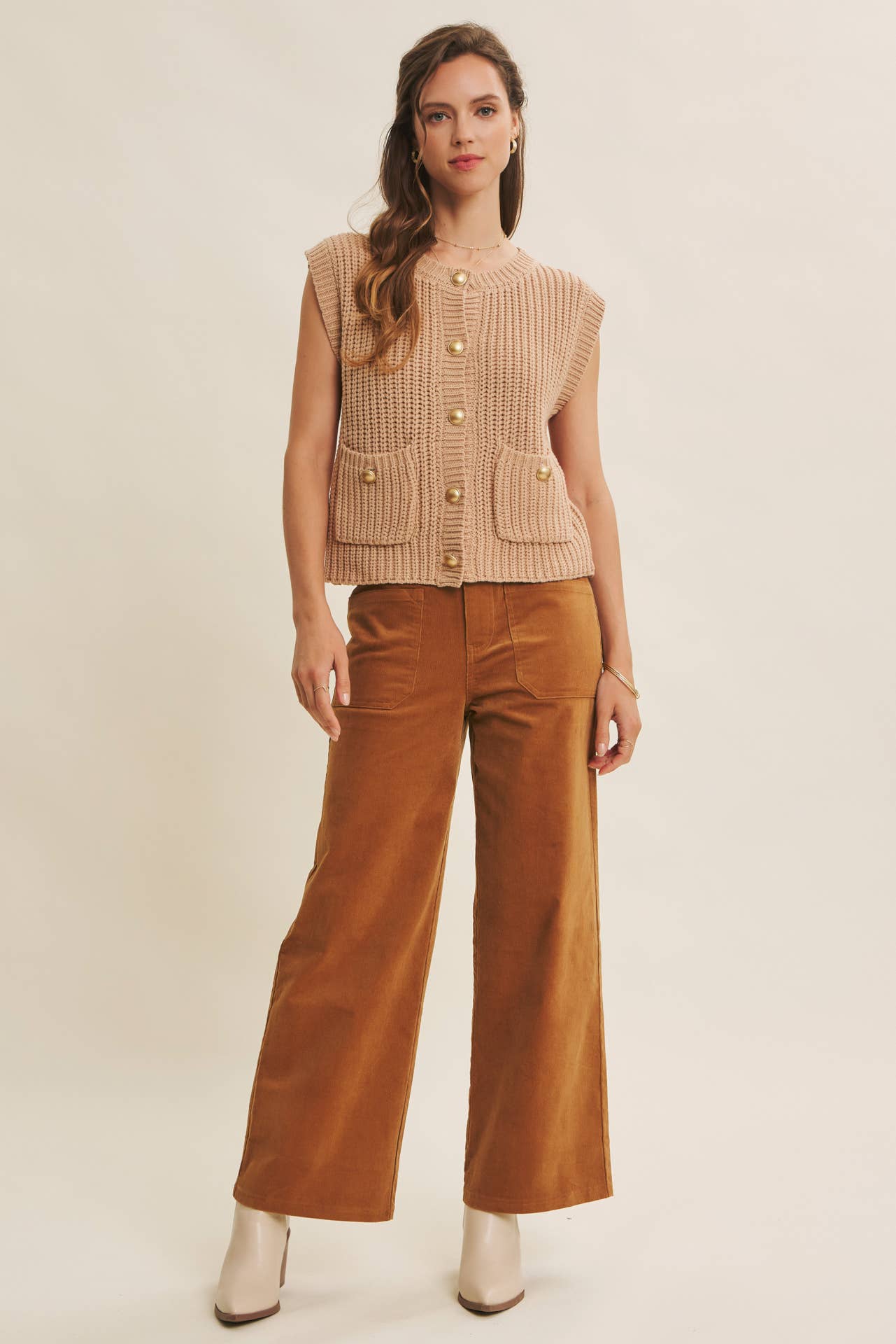 Chic Corduroy Wide-Leg Pants