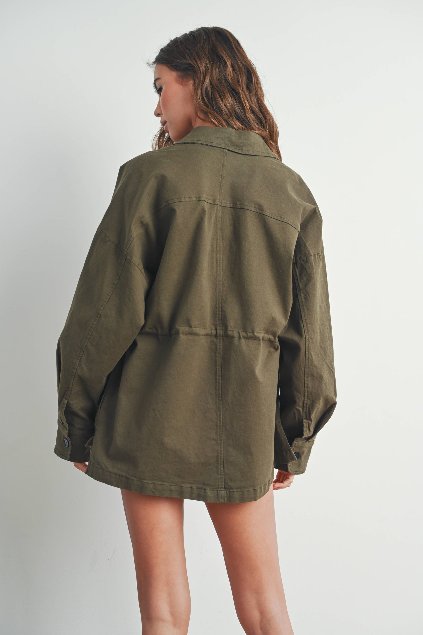 Fall Adjustable Waist Cotton Jacket