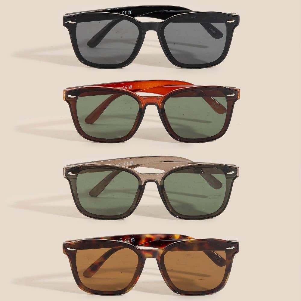 Classic Square Lens Sunglasses Set