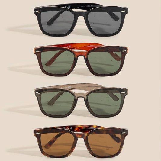 Classic Square Lens Sunglasses Set