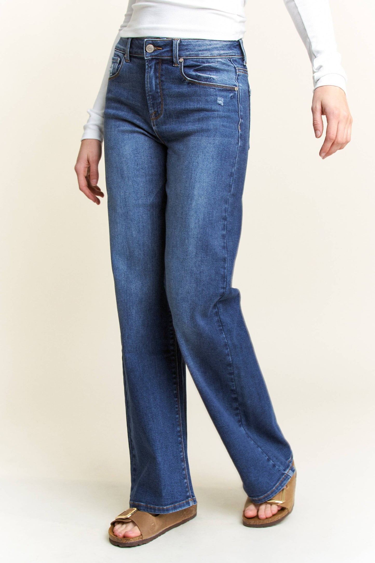 High Rise Wide Leg Jeans 32.5” Inseam