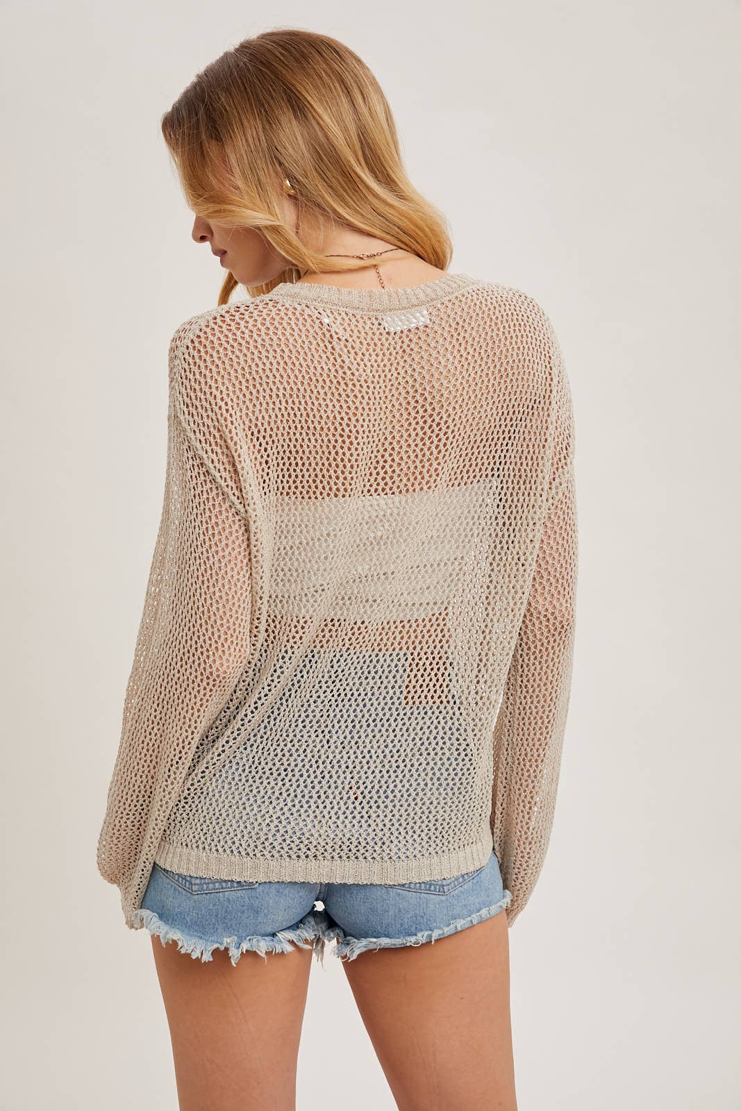 Sheer Star Knit Sweater