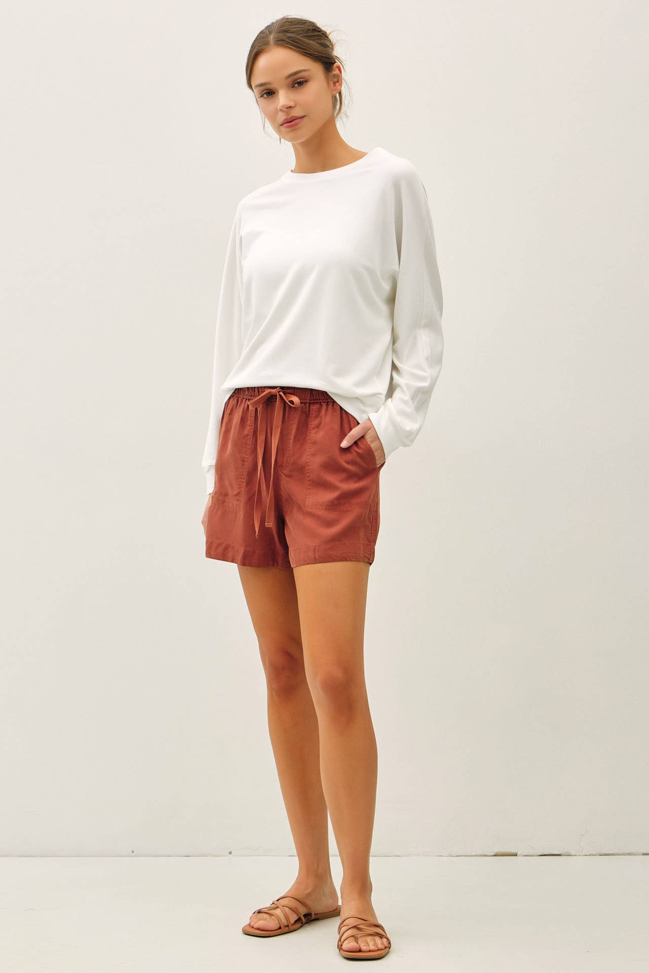 High Rise Tie Shorts