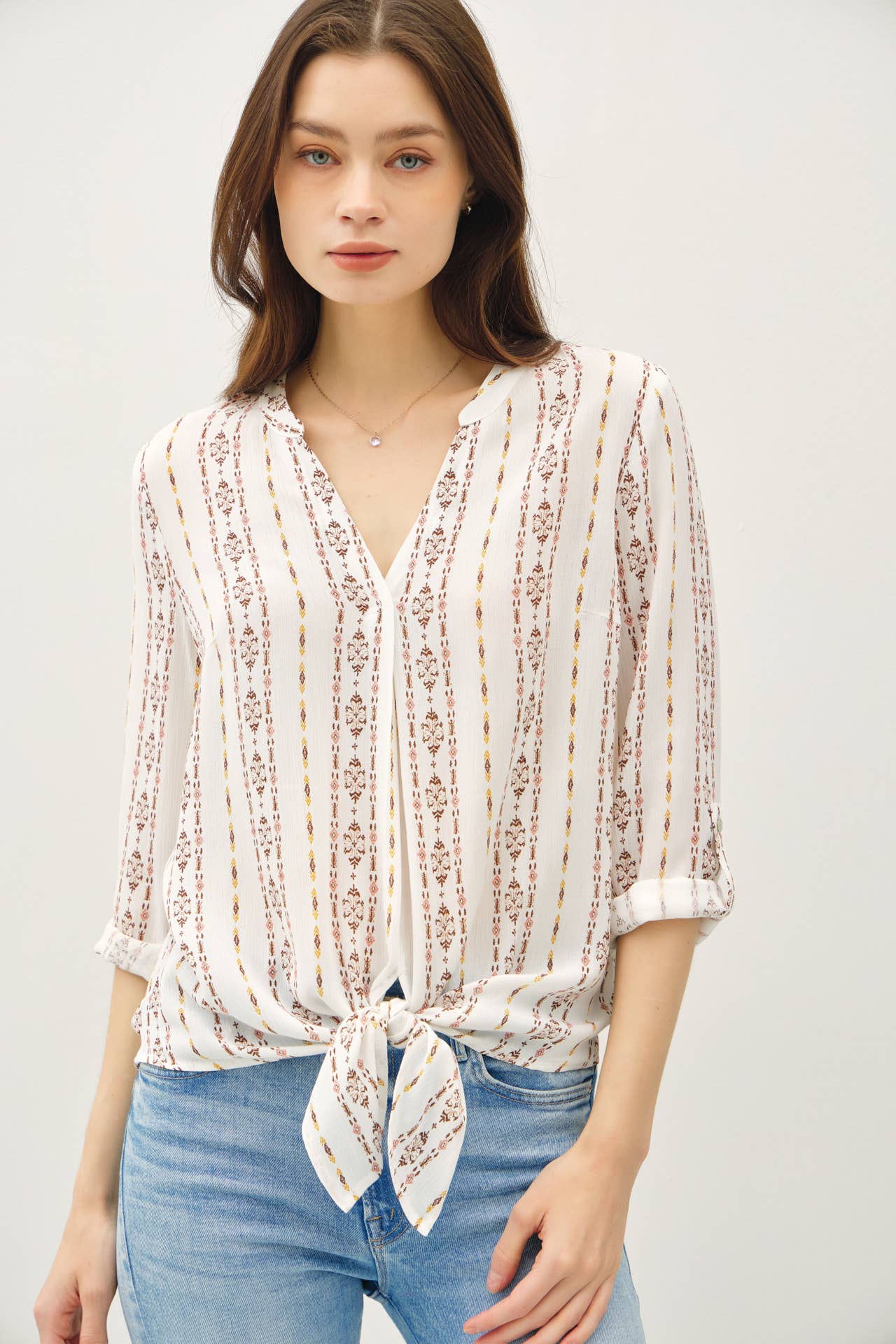 Floral Tie Blouse