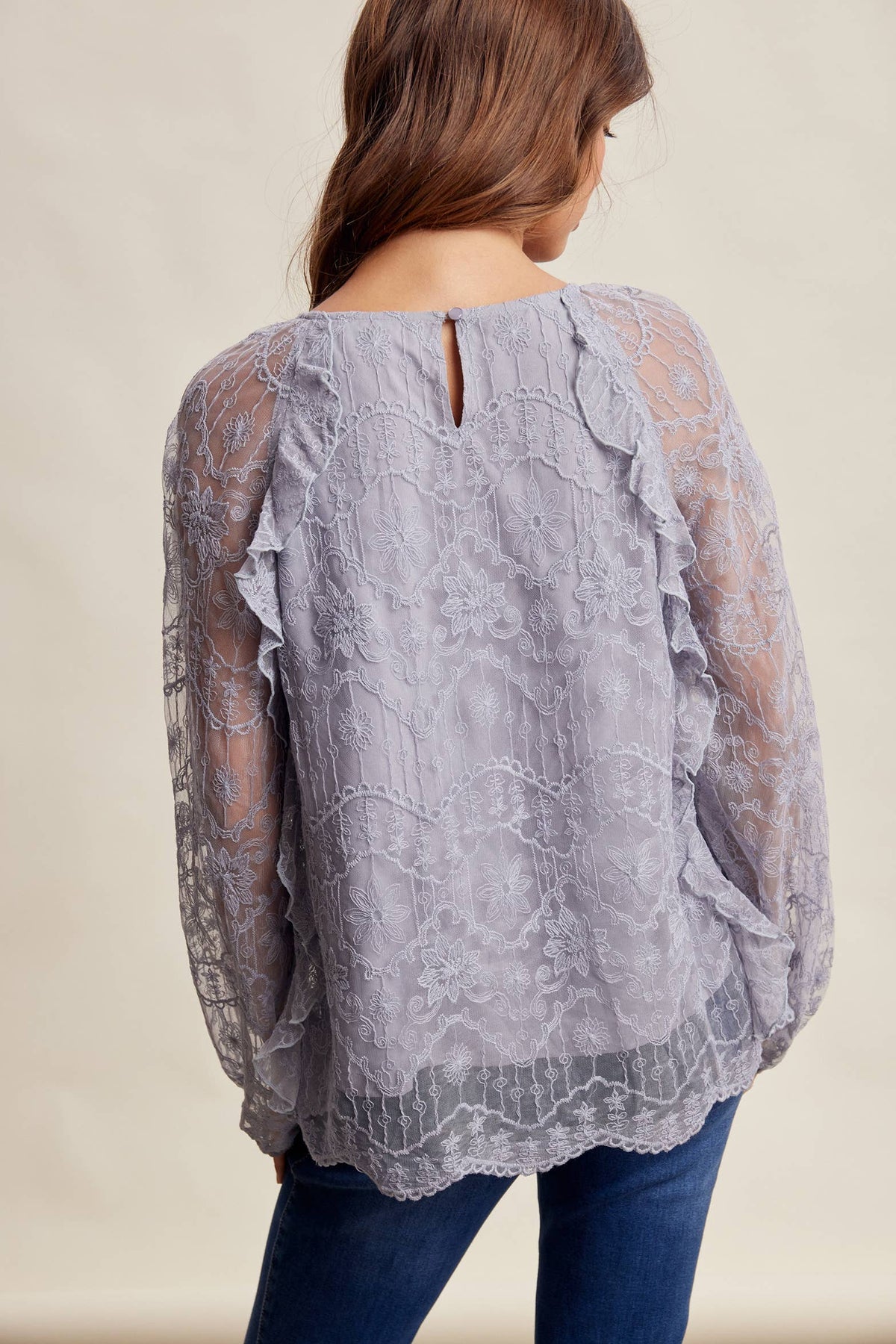Bohemian Ruffled Lace Blouse