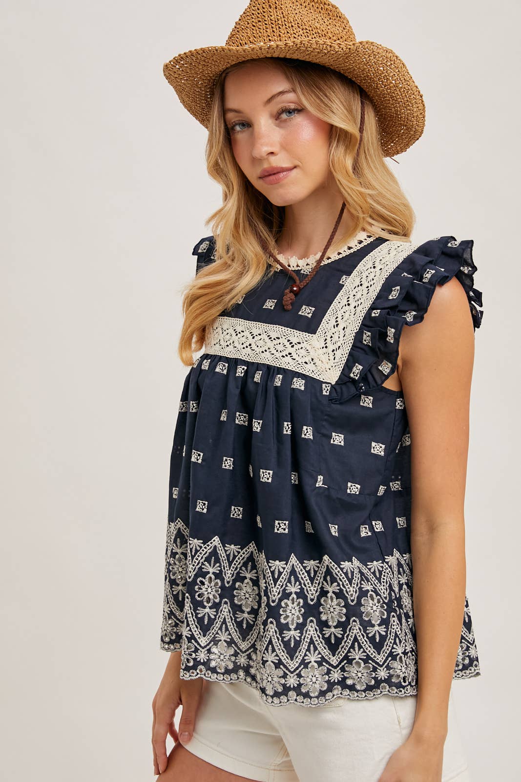 Boho Floral Embroidered Blouse