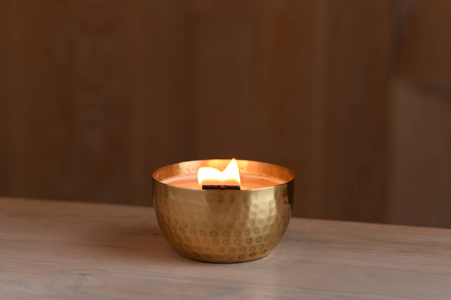 Driftwood & Vetiver-Solid Brass 14oz Pure Soy Candle