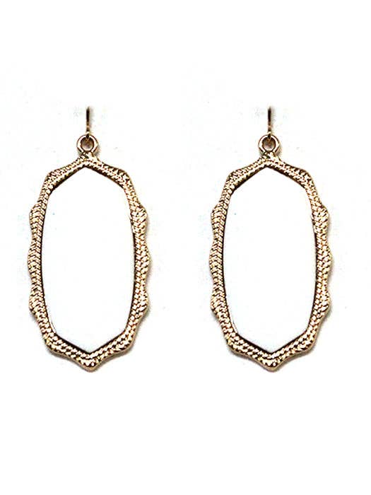 Gold Rim Abstract Dangle Earrings