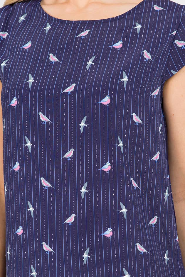 Swallow Bird Print Top