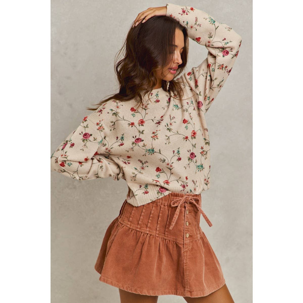 Blossoming Vine Knit Sweater
