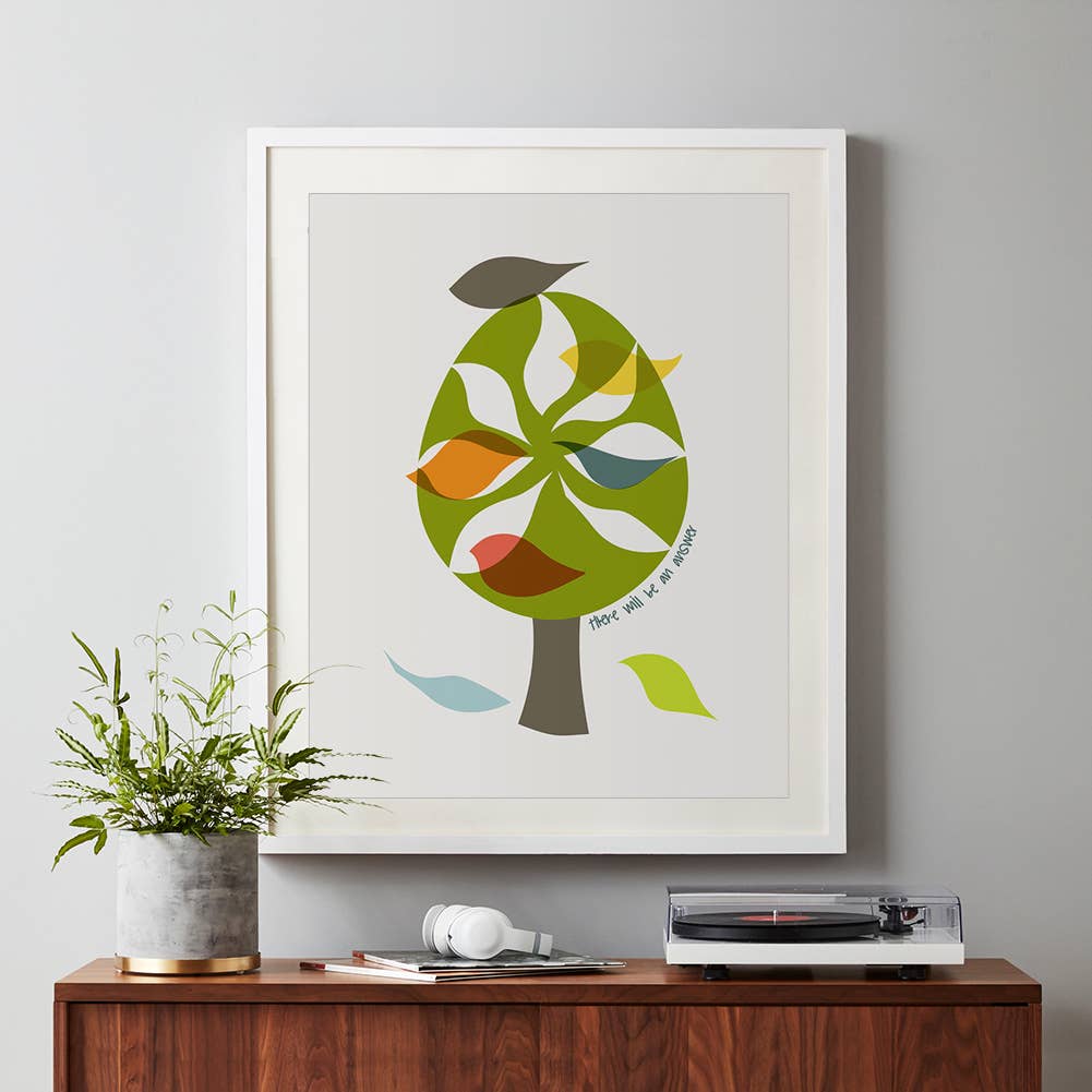 The Beatles | Let It Be - mid-century modern lyric art print