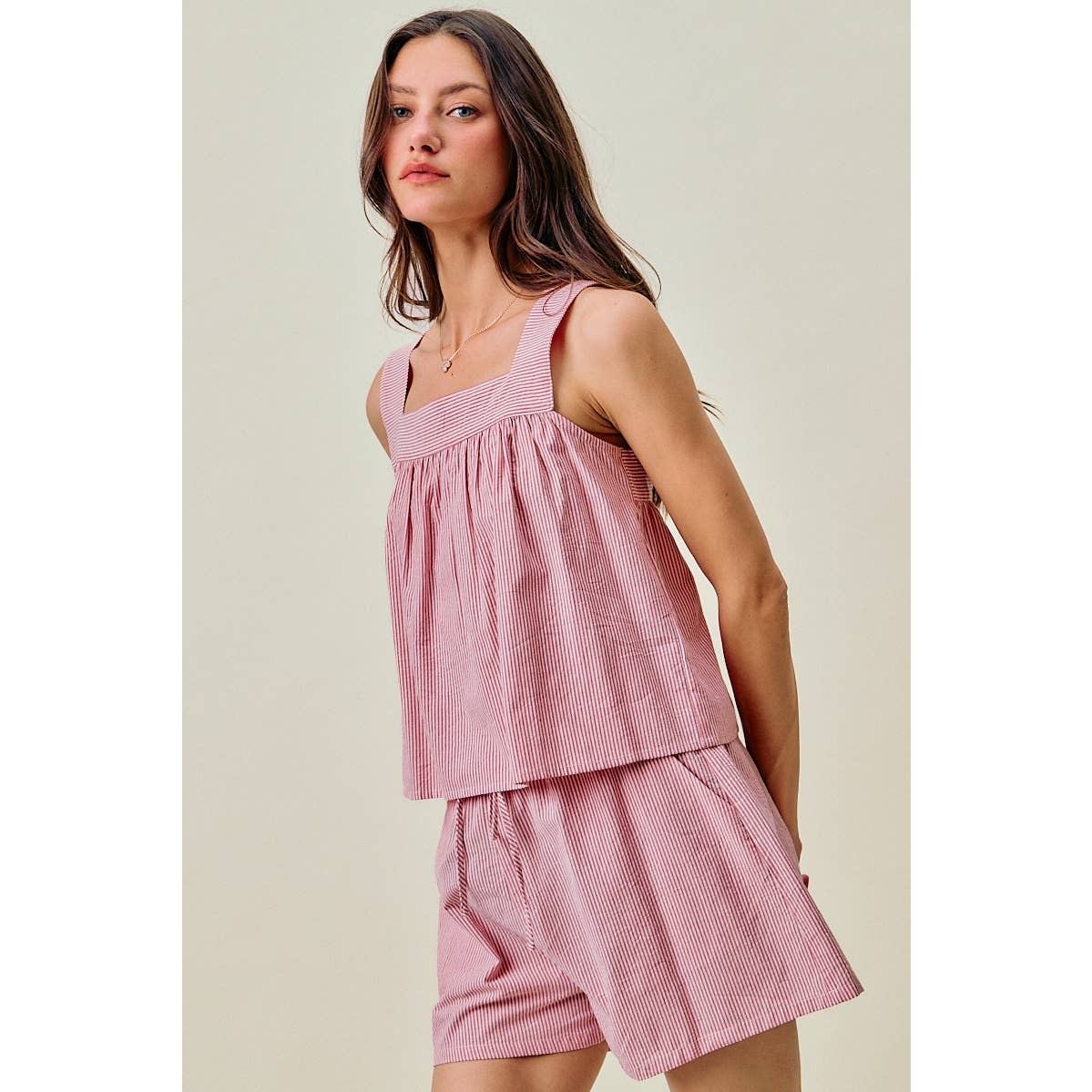 Stripe Tank with Tie Back