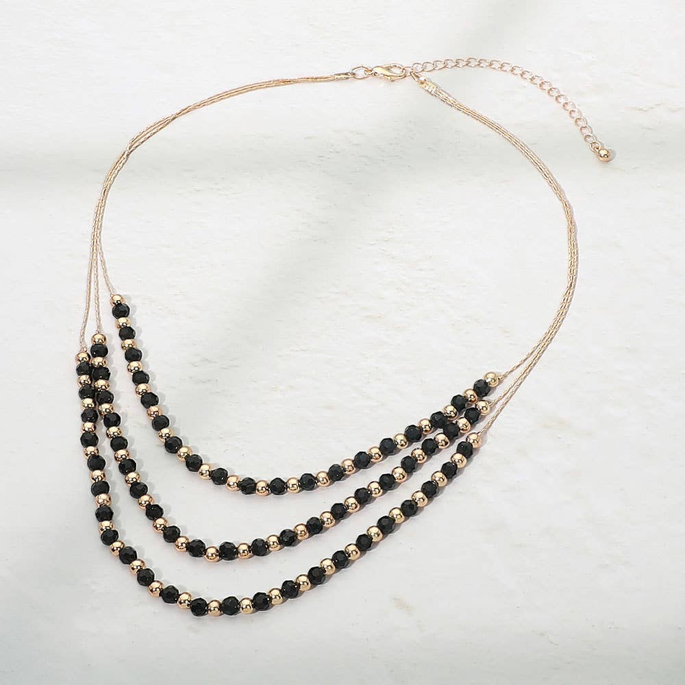 Layered Faceted Beaded Necklace
