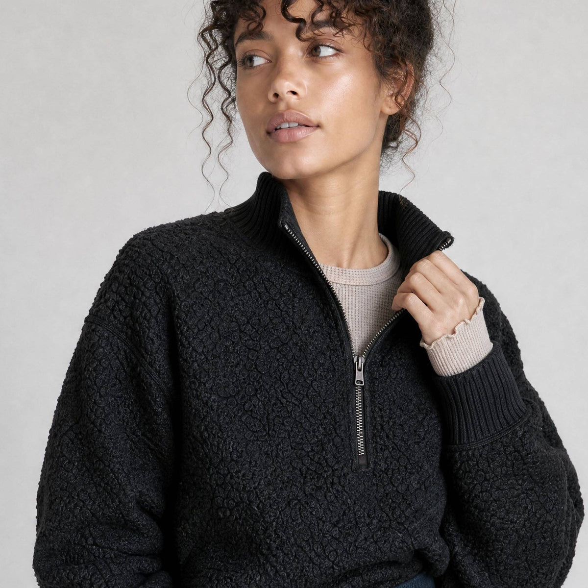 Women's Magnolia Bouclé Quarter Zip Pullover