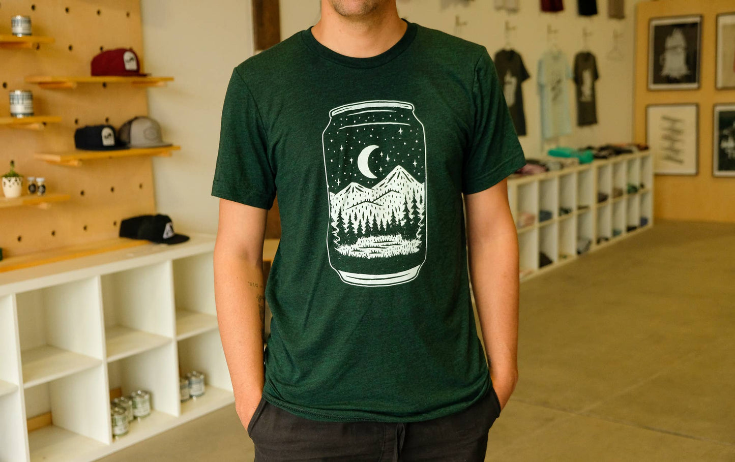 Beer Can Tee- Emerald