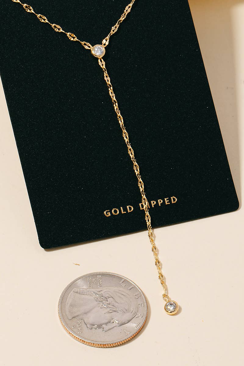 Dainty Gold Dipped Chain Link Y Necklace