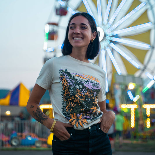 Flower Meadow Ladies Relaxed Tee