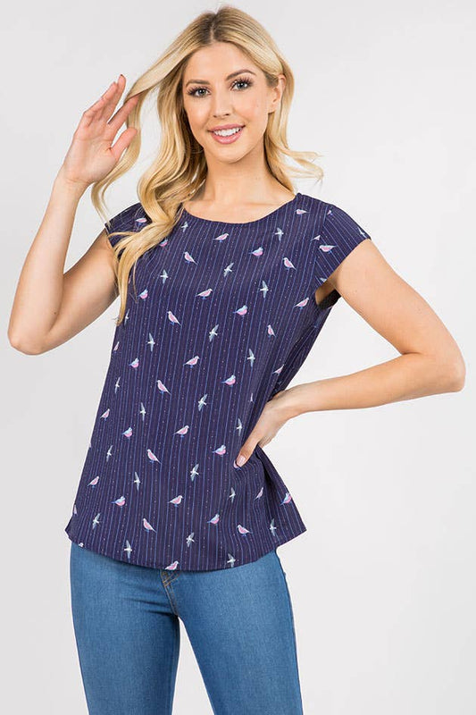 Swallow Bird Print Top