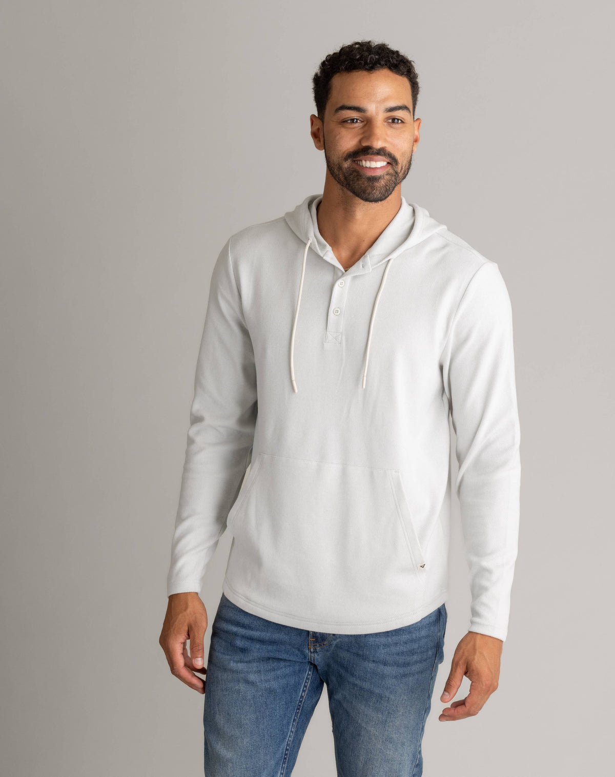 Men's Lichen Stretch Flannel Hooded Henley