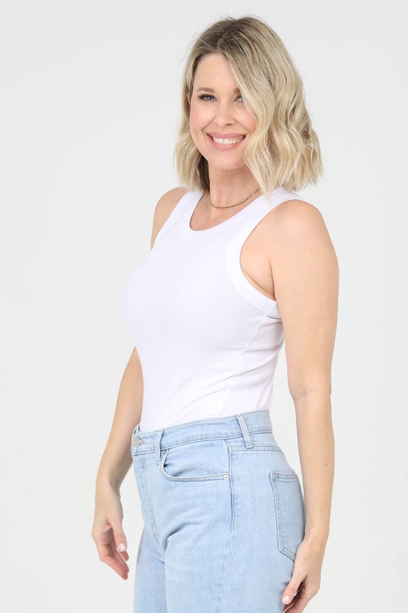 Ribbed Rounded Hem Tank Top