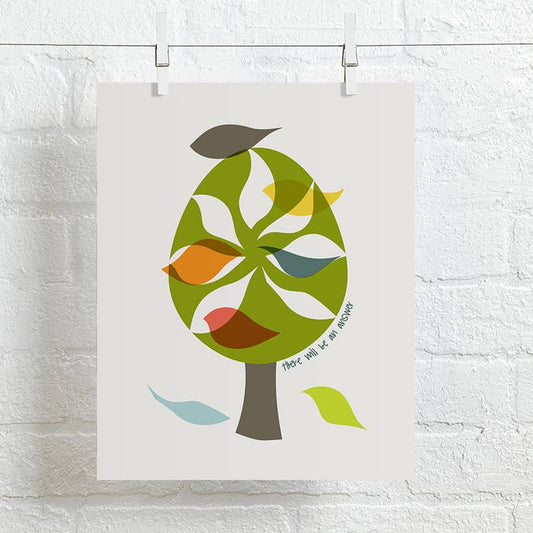 The Beatles | Let It Be - mid-century modern lyric art print