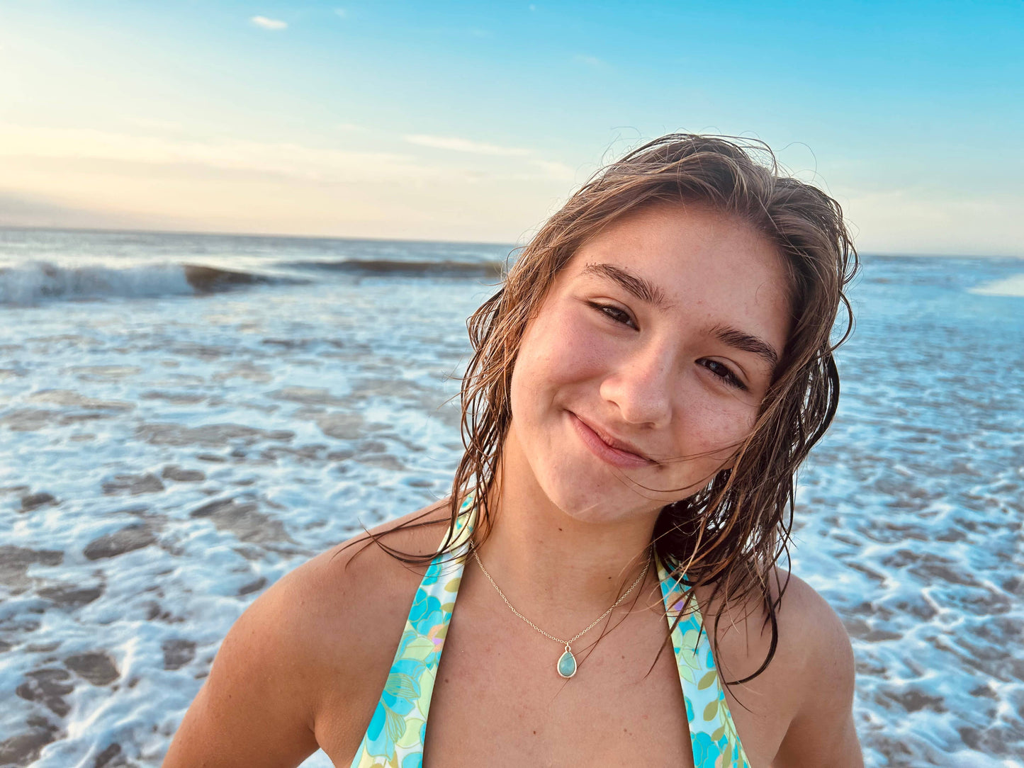 Green Opal Teardrop Necklace