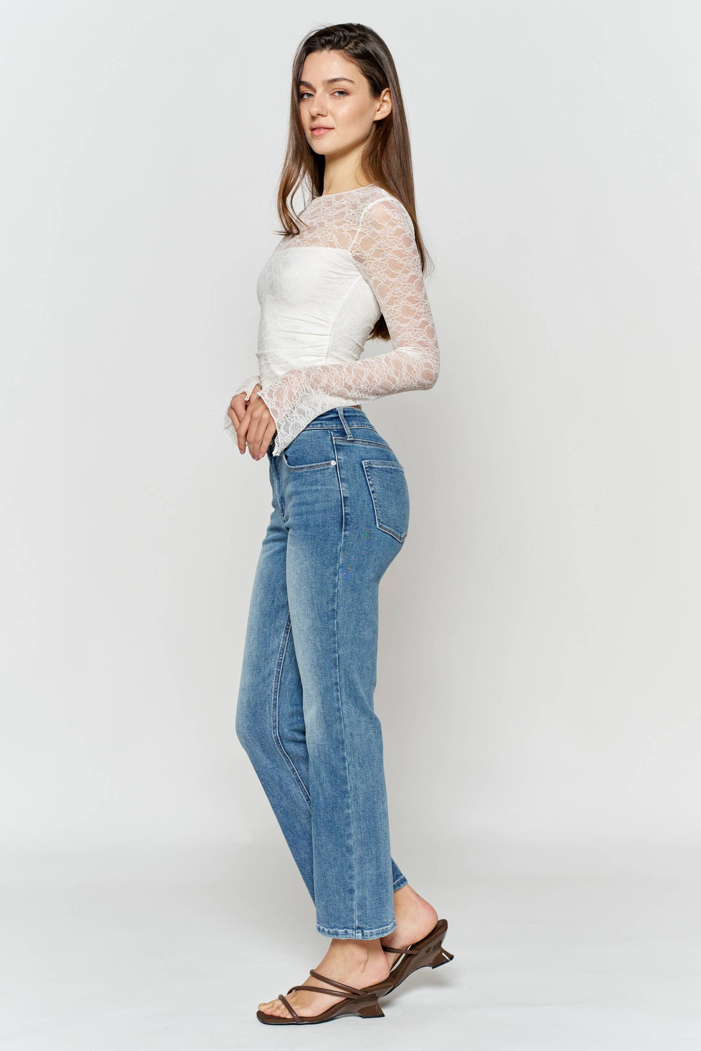 OPEN PACK High Rise Straight Jeans WEP3733