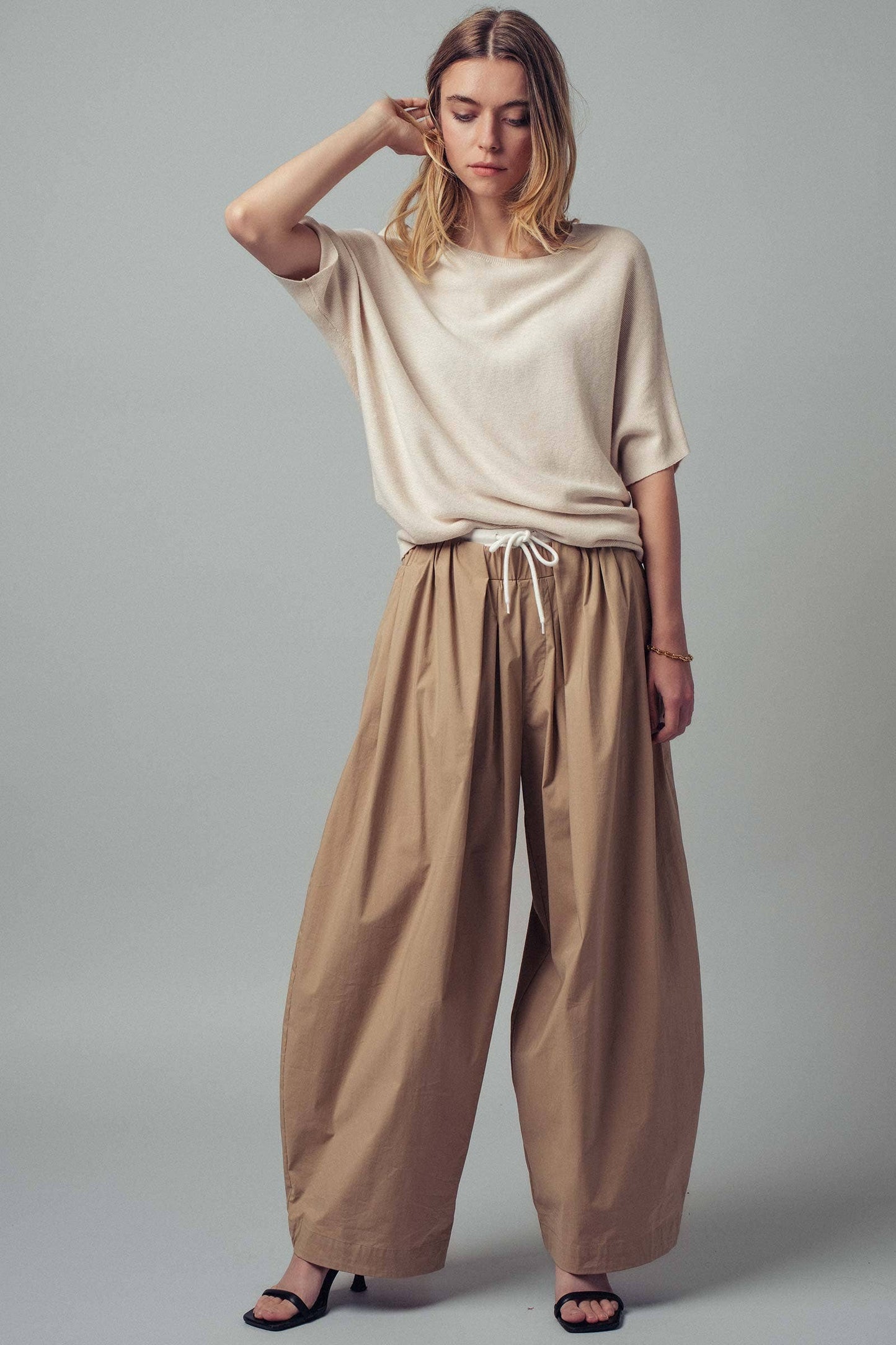 Relaxed Dolman Sleeve Knit Sweater
