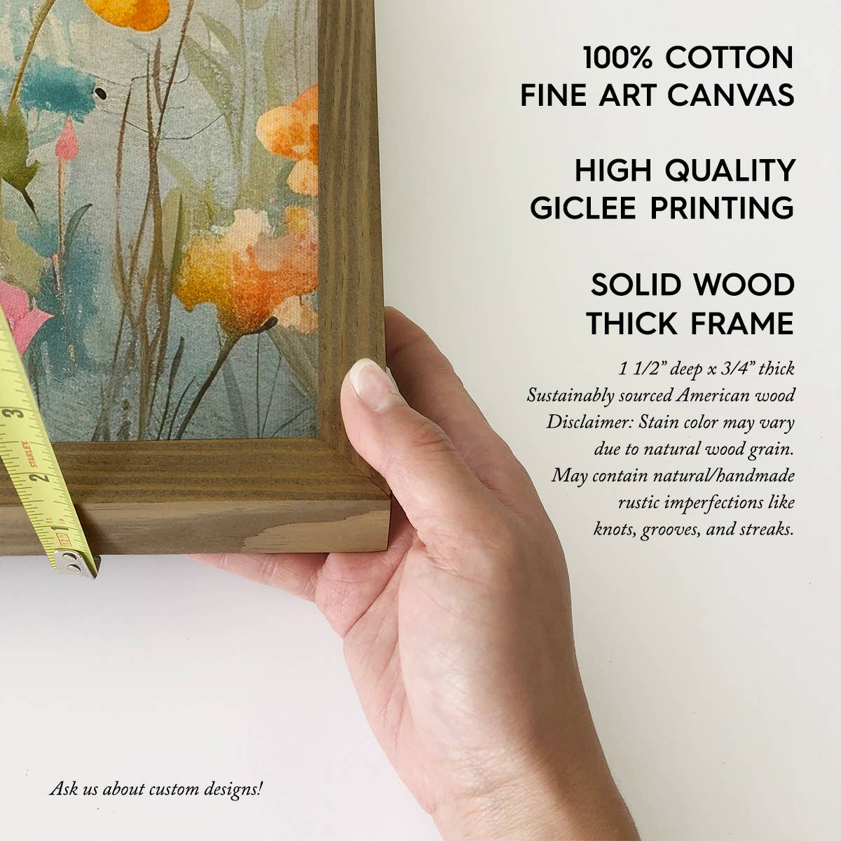 Colorful Wildflowers Wood Framed Art