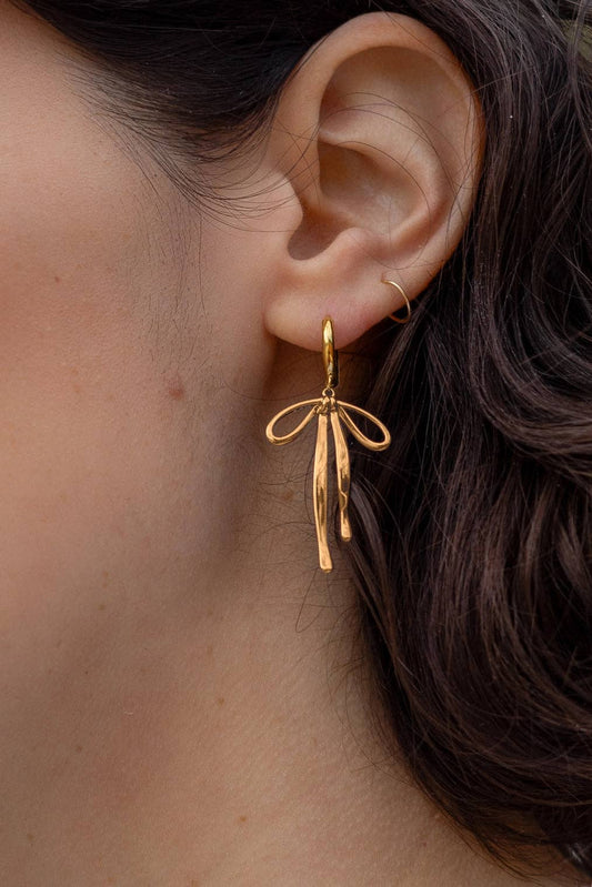Bad to the Bow Hoops in Gold