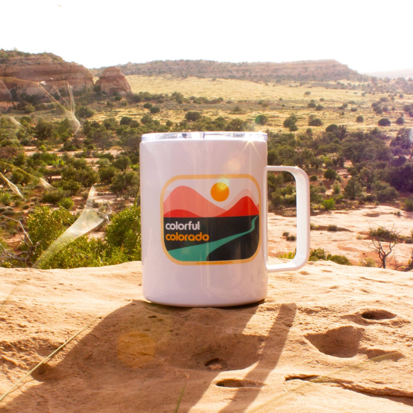 Colorful Colorado Travel Mug - Stainless Steel 12 oz