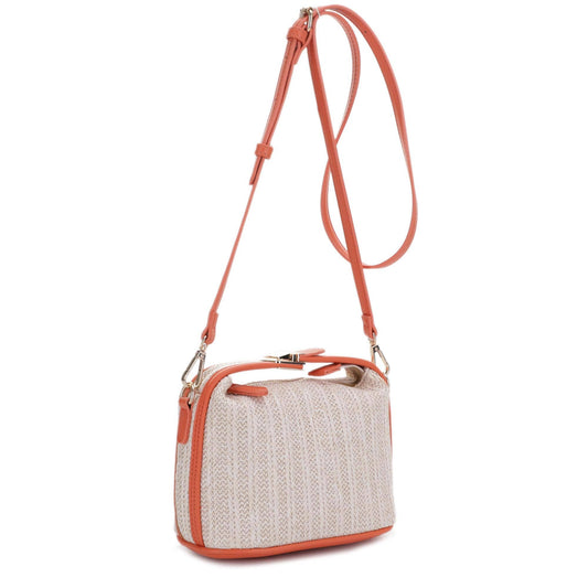 Buckle Handle Straw Women's Crossbody Bag